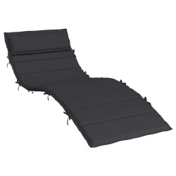 Coussin de chaise longue noir 180x60x4 cm tissu oxford 