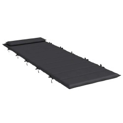 Coussin de chaise longue noir 180x60x4 cm tissu oxford 