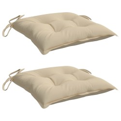 Coussins de chaise lot de 2 beige 40x40x7 cm tissu oxford 