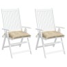 Coussins de chaise lot de 2 beige 40x40x7 cm tissu oxford 