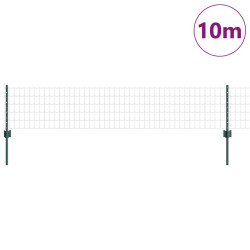 Clôture Euro avec 5 poteaux U Verte 0,4x10 m Métal 