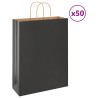 Sacs en papier 50 pcs avec poignées noir 32x12x42 cm 