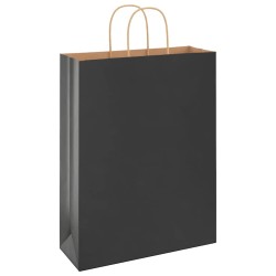 Sacs en papier 50 pcs avec poignées noir 32x12x42 cm 