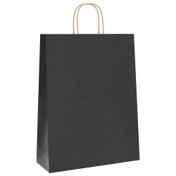 Sacs en papier 50 pcs avec poignées noir 32x12x42 cm 