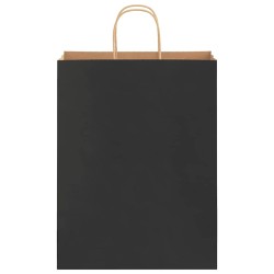 Sacs en papier 50 pcs avec poignées noir 32x12x42 cm 