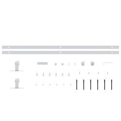 Kit mini de porte d'armoire coulissante Acier au carbone Blanc 