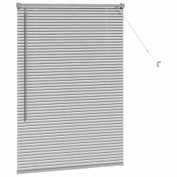 Store de Fenêtre avec des rideaux Argenté 80 x 130 cm Aluminium 