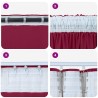Rideaux en velours 2 pcs avec œillets, rouge vin, 140 x 140 cm 