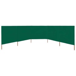 Paravent 5 panneaux Tissu 600 x 80 cm Vert 