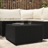 Table basse de jardin Carré Noir 50x50x30 cm Résine tressée 