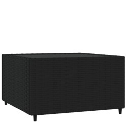 Table basse de jardin Carré Noir 50x50x30 cm Résine tressée 