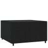 Table basse de jardin Carré Noir 50x50x30 cm Résine tressée 