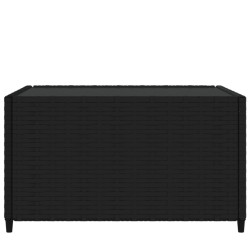 Table basse de jardin Carré Noir 50x50x30 cm Résine tressée 