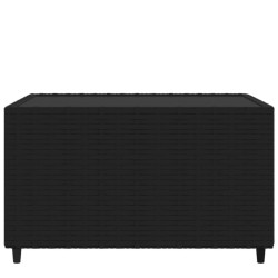 Table basse de jardin Carré Noir 50x50x30 cm Résine tressée 