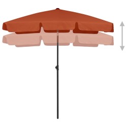 Parasol de plage terre cuite 180x120 cm 