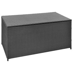 Boîte de rangement de jardin noir 120x50x60 cm résine tressée 
