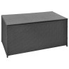 Boîte de rangement de jardin noir 120x50x60 cm résine tressée 