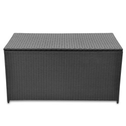 Boîte de rangement de jardin noir 120x50x60 cm résine tressée 