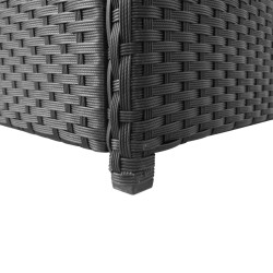 Boîte de rangement de jardin noir 120x50x60 cm résine tressée 