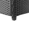 Boîte de rangement de jardin noir 120x50x60 cm résine tressée 