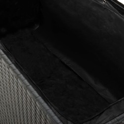 Boîte de rangement de jardin noir 120x50x60 cm résine tressée 