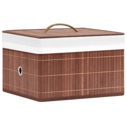 Boîtes de rangement en bambou 4 pcs Marron 