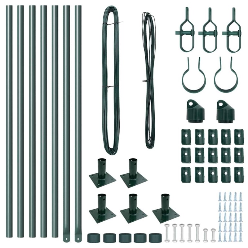 Ensemble de poteaux de clôture 7 pcs Vert Ø32mm 50 cm 