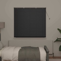 Store de Fenêtre avec des rideaux Autre Noir 80 x 130 cm Aluminium 
