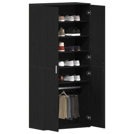 Meuble à chaussures Chêne Noir 80x39x180 cm Bois Reconstitué 