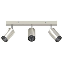 Projecteur de plafond 3 voies réglable en nickel brossé GU10 