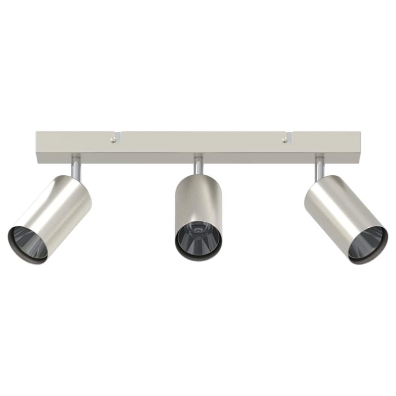 Projecteur de plafond 3 voies réglable en nickel brossé GU10 