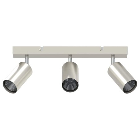 Projecteur de plafond 3 voies réglable en nickel brossé GU10 