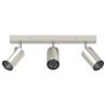 Projecteur de plafond 3 voies réglable en nickel brossé GU10 