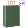 Sacs en papier 50 pcs avec poignées vert 26x12x35 cm 