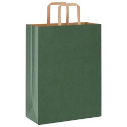 Sacs en papier 50 pcs avec poignées vert 26x12x35 cm 