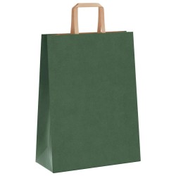 Sacs en papier 50 pcs avec poignées vert 26x12x35 cm 