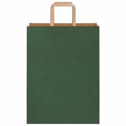Sacs en papier 50 pcs avec poignées vert 26x12x35 cm 