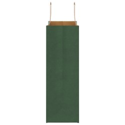 Sacs en papier 50 pcs avec poignées vert 26x12x35 cm 