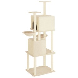Arbre à chat avec griffoirs en sisal Crème 180 cm 