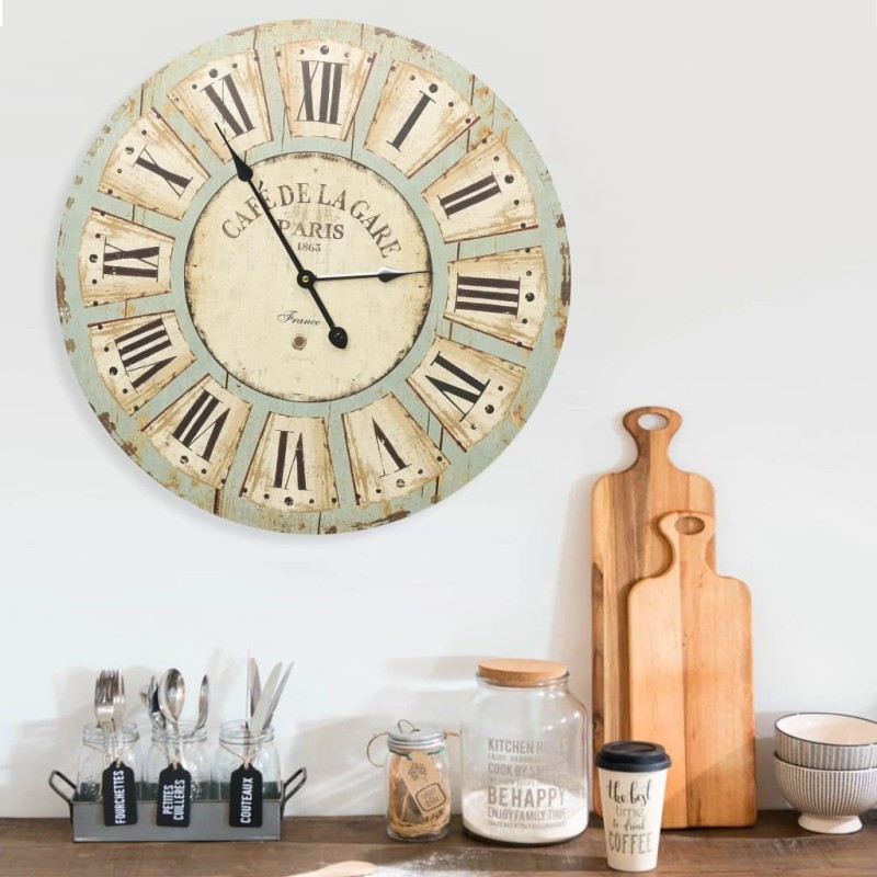 Horloge murale Multicolore 60 cm MDF 