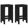 Tabourets de bar lot de 2 noir 40x36x75 cm bois massif de pin 