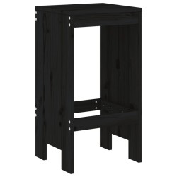 Tabourets de bar lot de 2 noir 40x36x75 cm bois massif de pin 