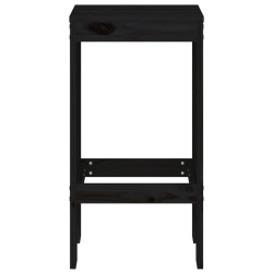 Tabourets de bar lot de 2 noir 40x36x75 cm bois massif de pin 