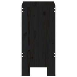 Tabourets de bar lot de 2 noir 40x36x75 cm bois massif de pin 