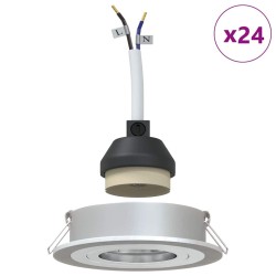 Projecteurs encastrés 24 pcs Rond GU10 Argent Ø91 mm 
