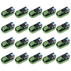 Sangles d’arrimage à cliquet 20 pcs 800 daN 6 m Vert 