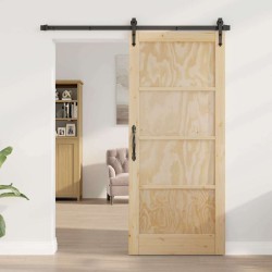 Porte coulissante avec quincaillerie 86x198,5 cm Bois massif en pin 