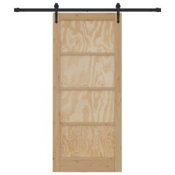 Porte coulissante avec quincaillerie 86x198,5 cm Bois massif en pin 