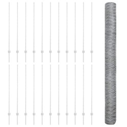 Poteaux de Clôture 22 pcs U-Channel 140 cm Acier Galvanisé 