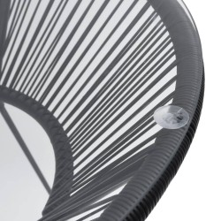 Table à manger de jardin Noir Ø70x74 cm Rotin et verre 